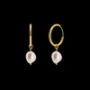 Pearl Drop Hoops
