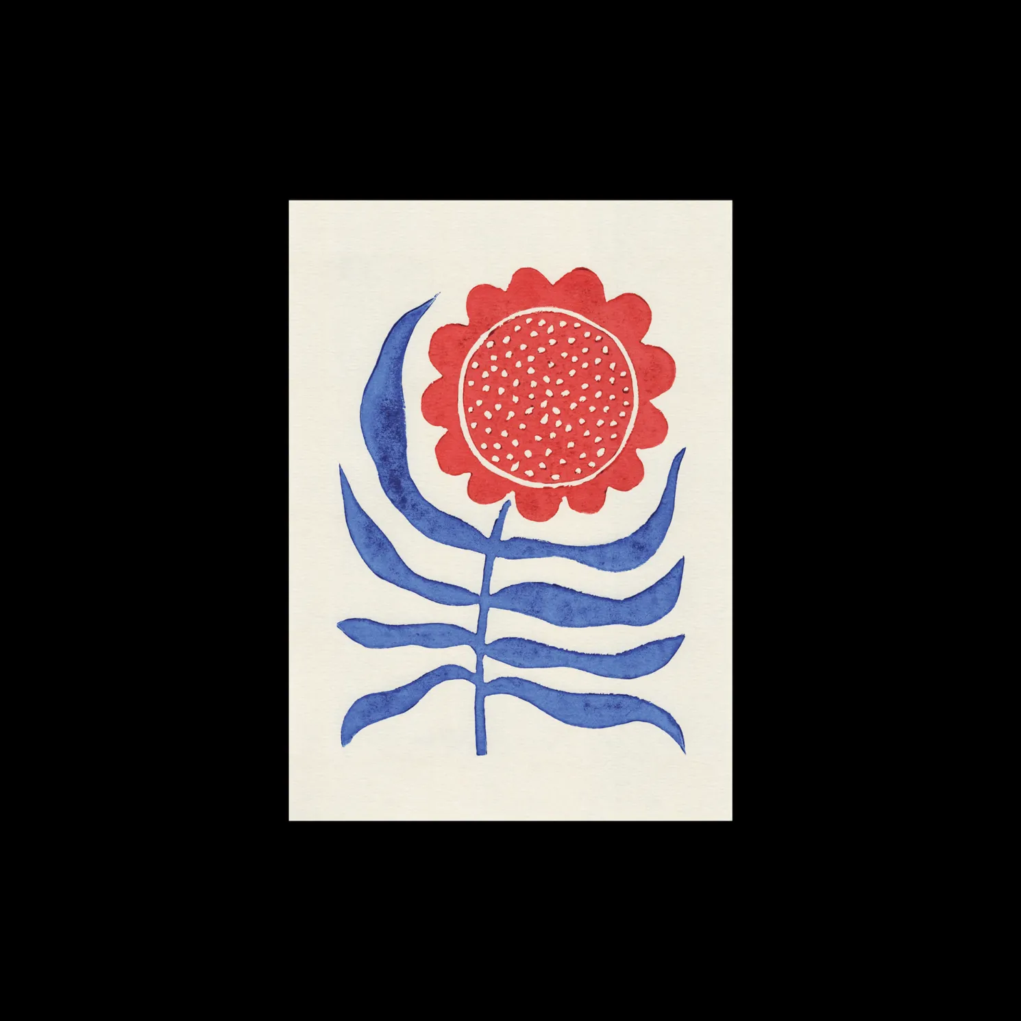 Poster Red Flower / Lino Print A3