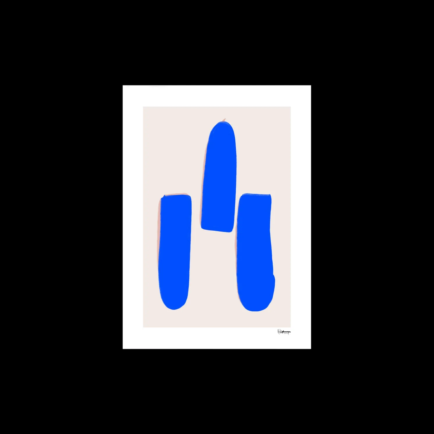 Poster Trois Lignes Bleues 40 X 50